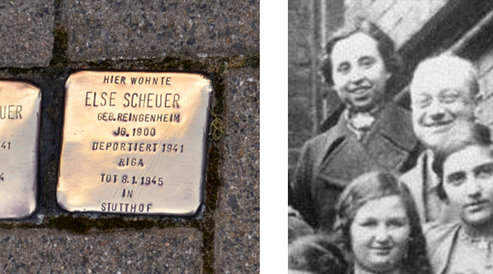 stolpersteine und portrait von else scheuer