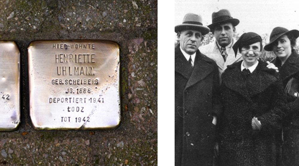 stolpersteine und portrait von Henny Uhlmann