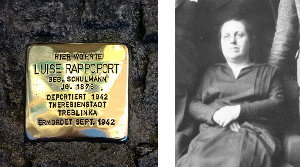 stolpersteine und portrait von Luise Rappoport