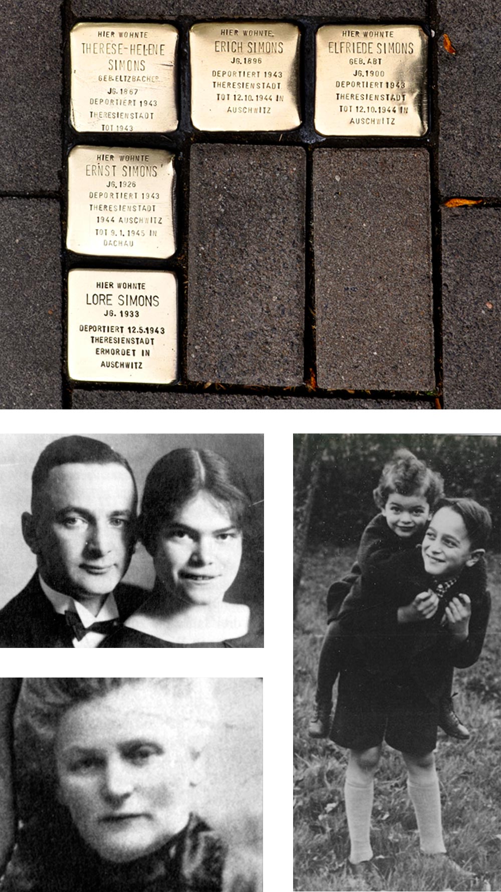 stolpersteine und portraits der familie simons